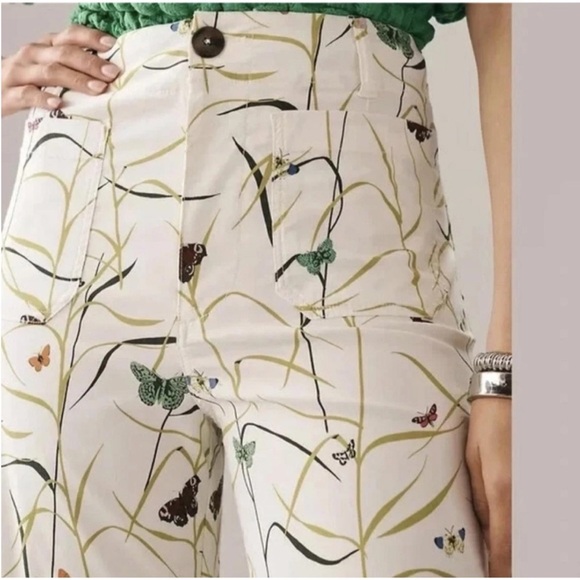 Anthropologie Maeve Colette Cropped Butterfly Pants - Picture 2 of 8